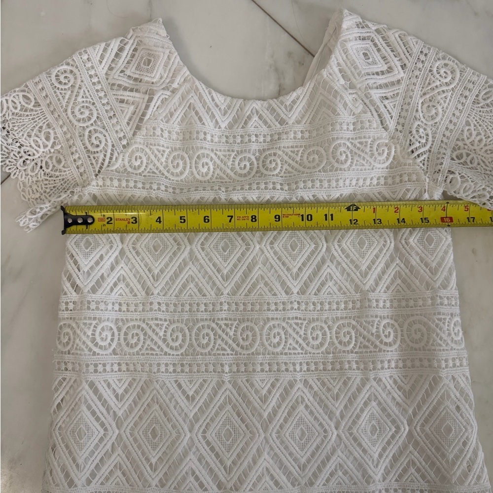 Madewell Women’s 0 or XS White Lace over lining short sleeve crewneck mini dress - Picture 5 of 9